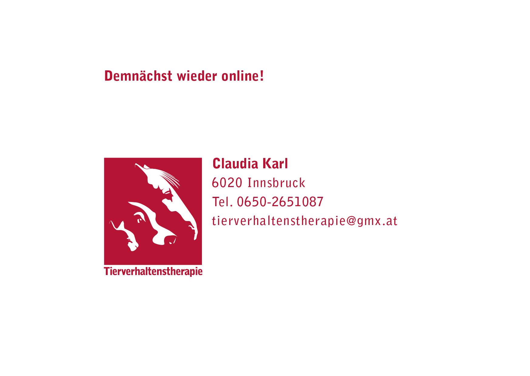 Tierverhaltenstherapie Claudia Karl - die richtige Adresse bei Verhaltensproblemen Ihres Lieblings!